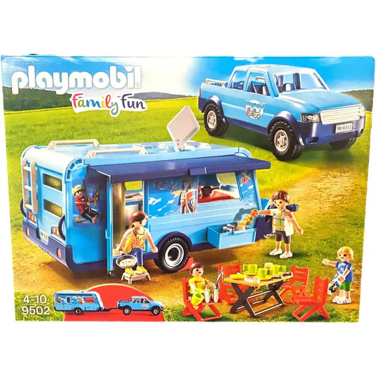 PLAYMOBIL Family Fun 9502 Pick-Up mit Wohnwagen