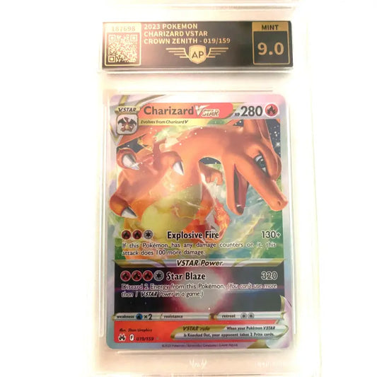 Pokemon Charizard VStar 🔥| 9.0 AP Grading 019/159 Englisch - 1