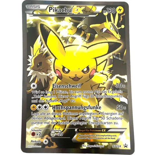 Pokemon Jumbo XXL Promo Karte Pikachu EX XY124 Full Art - 1