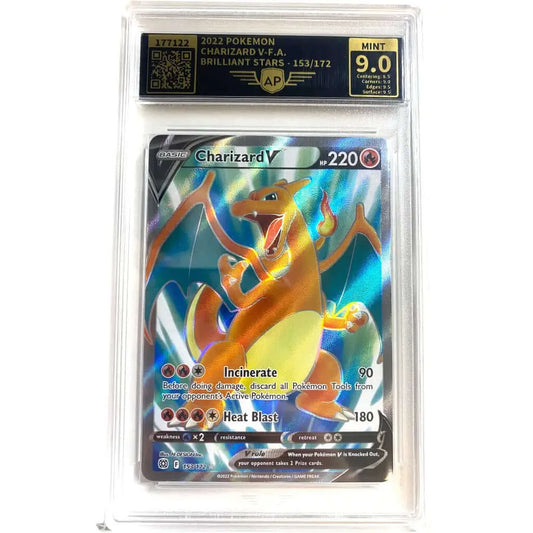 Pokemon Karte Charizard V 🔥| 9.0 Mint AP Grading 153/172!