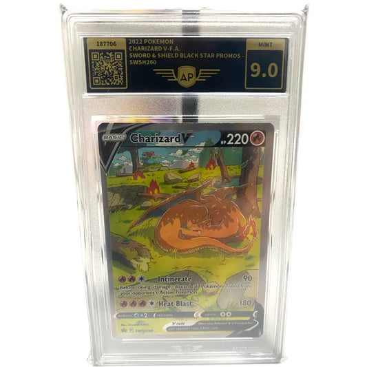 Pokemon Karte Charizard V 🔥| 9.0 Mint AP Grading SWSH260!