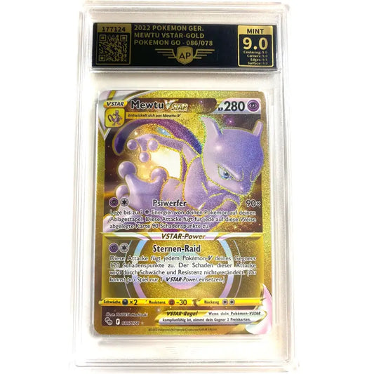 Pokemon Karte gegradet| Mewtu VStar 086/078 🔥| 9.0 Mint - 1