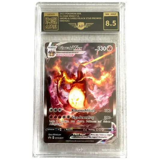 Pokemon Karte Glurak VMax🔥| 8.5 AP Grading SWSH261 - 1