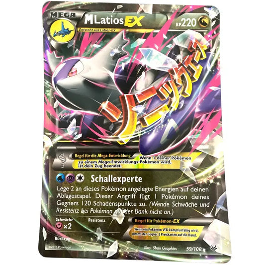 Pokemon Karte groß Mega MLatios EX 59/108 Full Art - 1