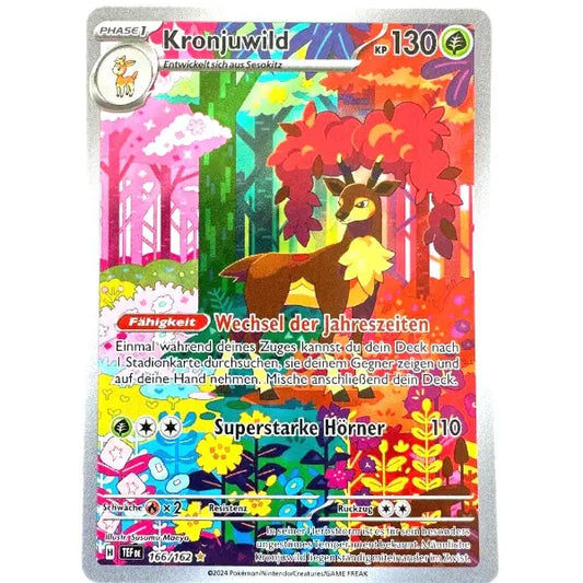 Pokemon Karte Kronjuwild 166/162 Deutsch Sammelkartenspiel - 1