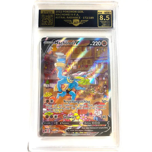 Pokemon Karte Machomei V 🔥| 8.5 NM-Mint AP Grading - 1