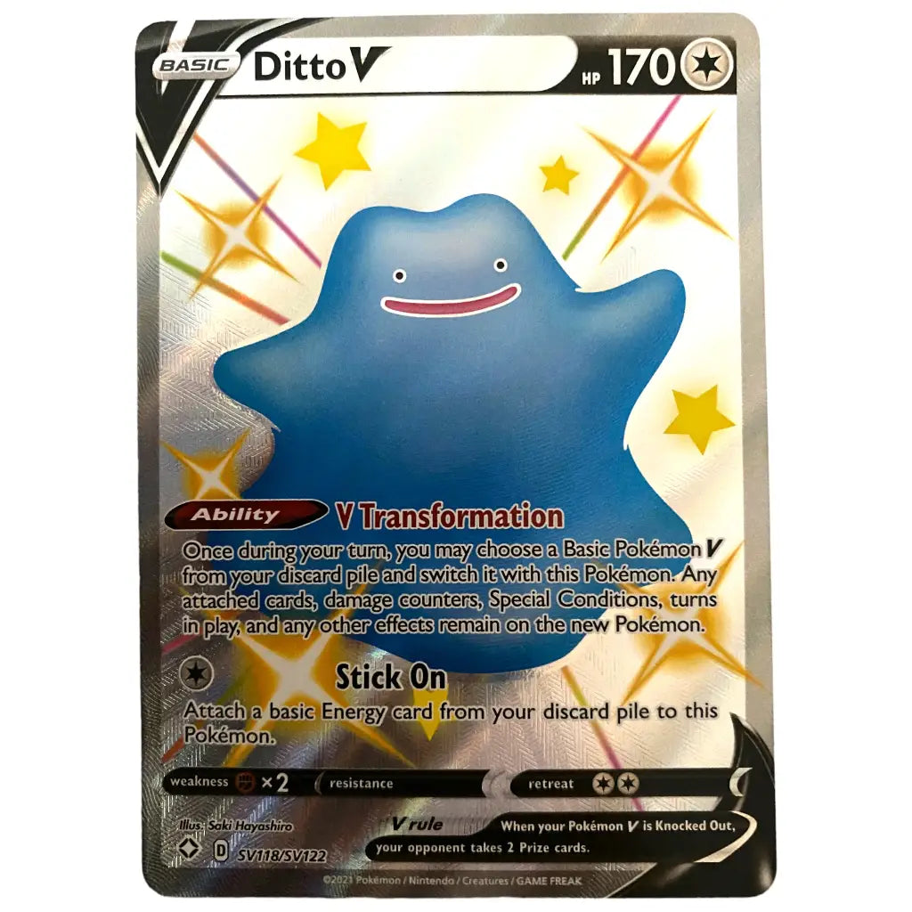 Pokémon Karte Shiny Ditto V SV118/SV122 Shining Fates Full!