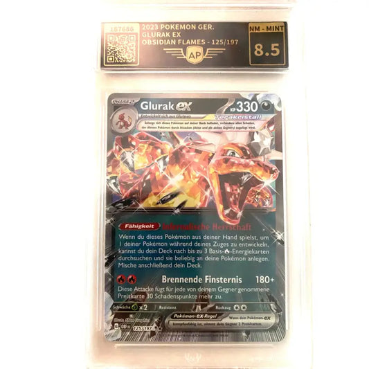 Seltene Pokemon Karte Glurak ex 🔥| 8.5 Mint AP Grading - 1